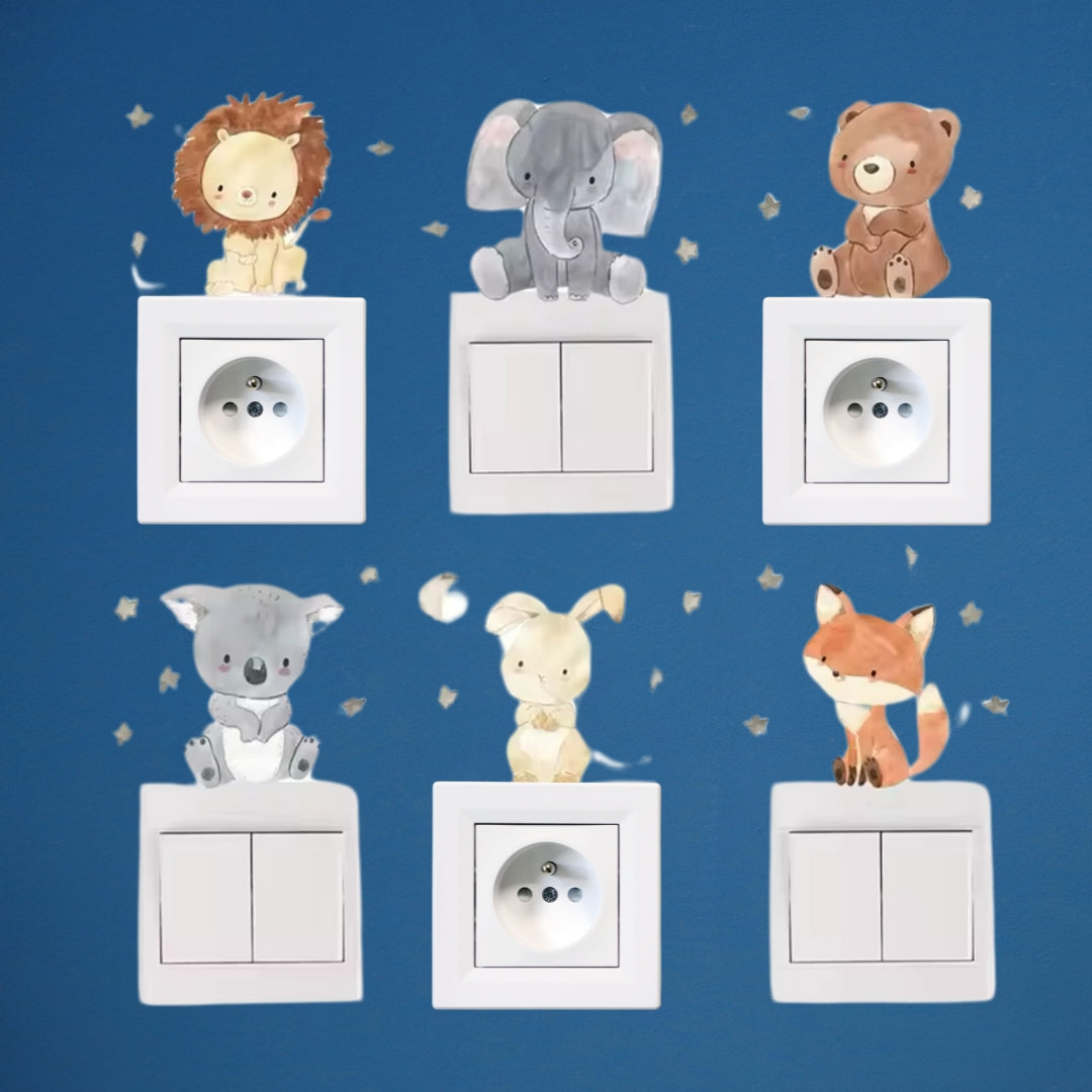 6-teiliges Tierwelt Wandtattoo Sticker-Set – Für ein zauberhaftes Kinderzimmer
