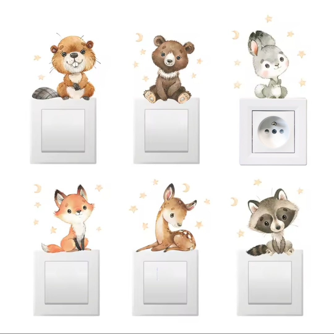 6-teiliges Tierwelt Wandtattoo Sticker-Set – Für ein zauberhaftes Kinderzimmer