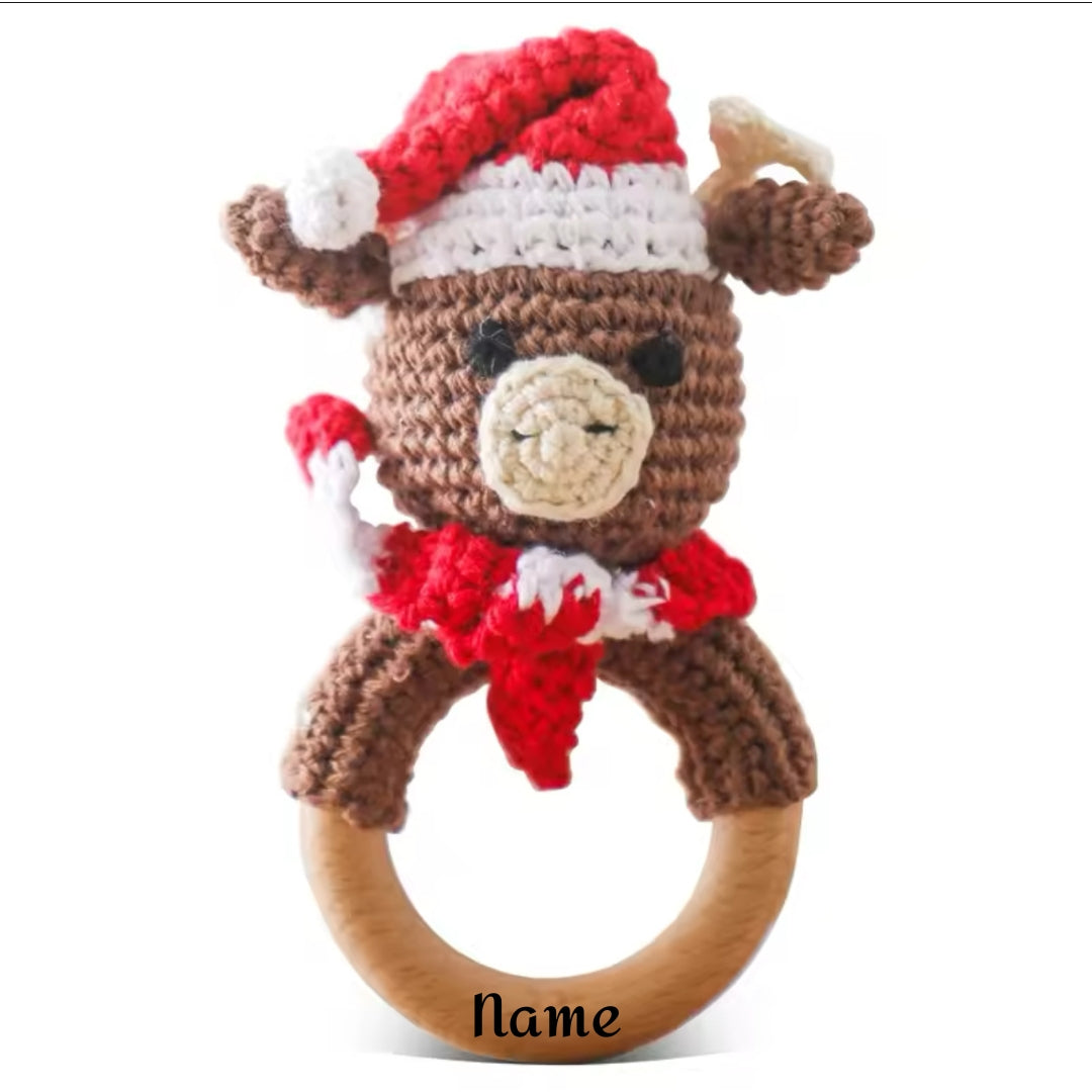 Personalisierte Weihnachtsbär-Rassel – Das perfekte Geschenk für Weihnachten
