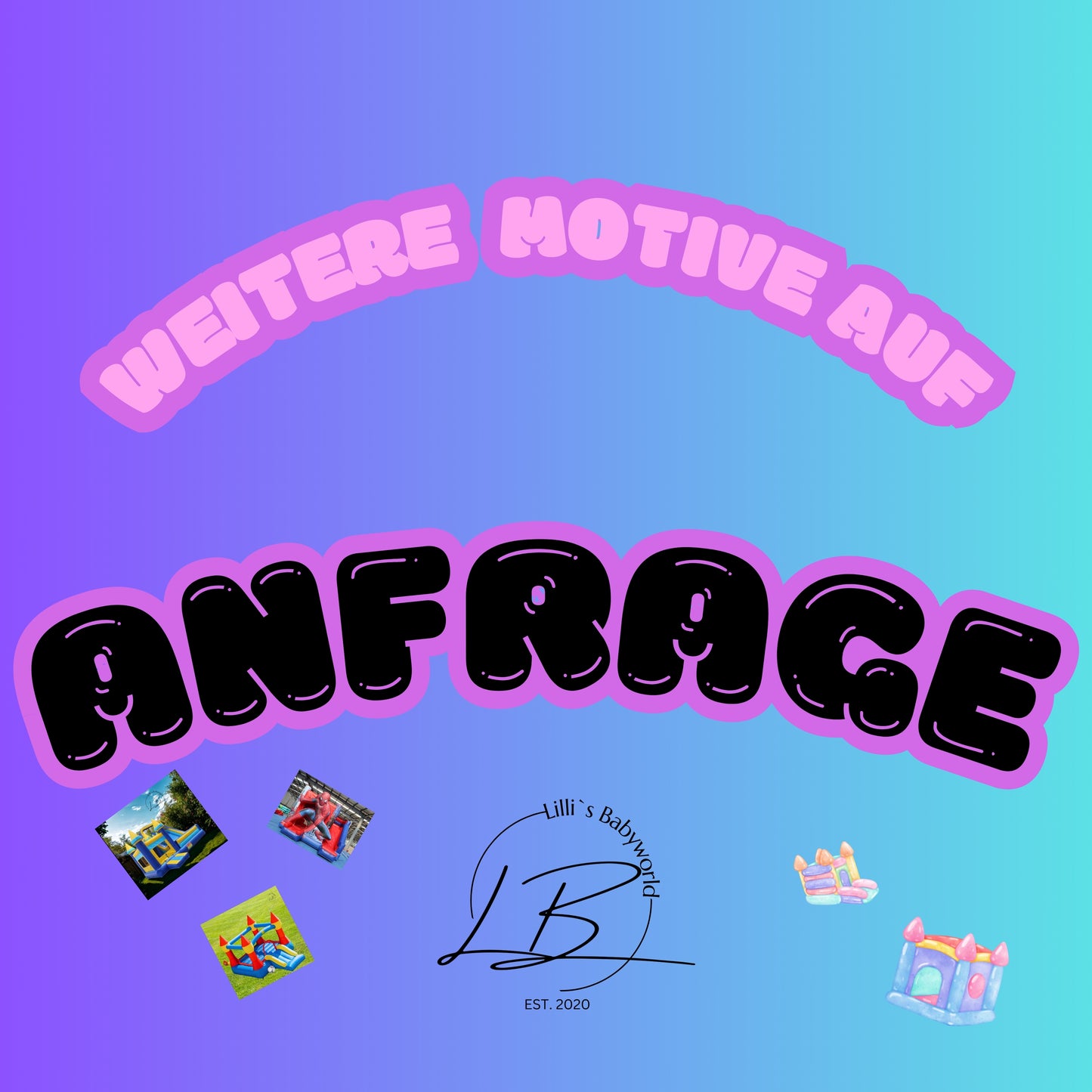 Hüpfburgen in mehr als 20 Motiven & Größen 🔆