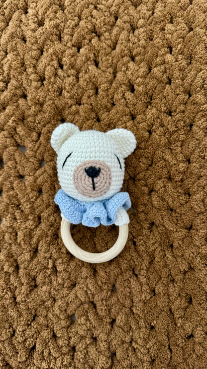 Babyrassel Tierwelt, personalisiert mit Gravur, Handmade