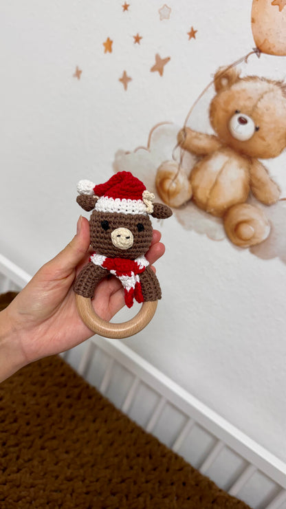 Personalisierte Weihnachtsbär-Rassel – Das perfekte Geschenk für Weihnachten